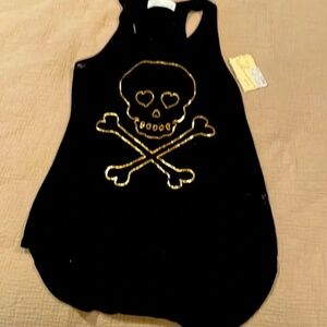 Vintage Havana Gold Skeleton and crossbones tank top. NWT size M